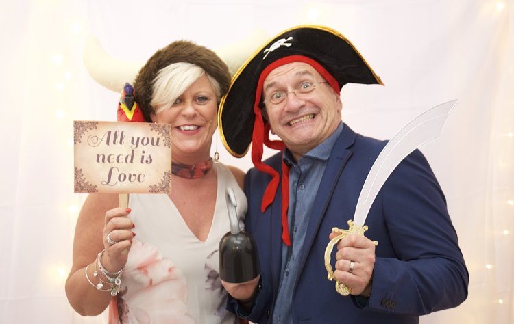 Derby photo booth hire session showing party goers using the booth
